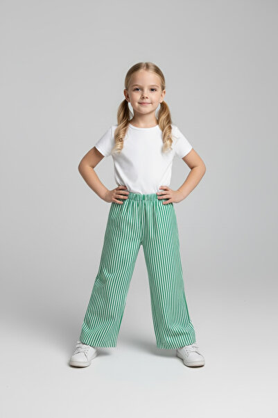 Pitti Zelene pantalone za devojčice Prugasto 94001