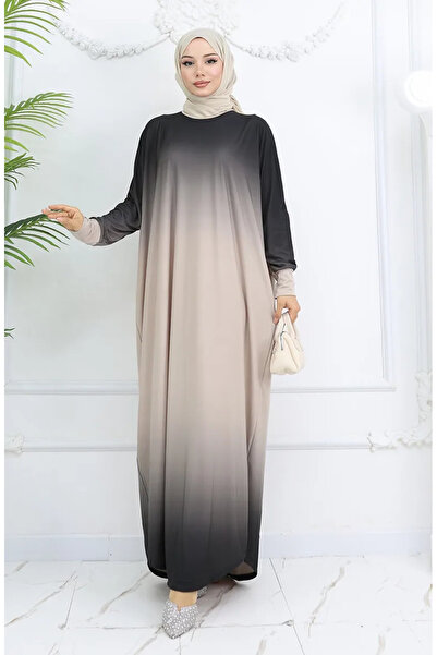 sefamerve Λευκό μανίκι νυχτερίδας άμμο φόρεμα με μοντέλο 1908-11