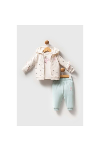 U.S. Polo Assn. Kids طقم US POLO KIZ بغطاء رأس مكون من ثلاث قطع علوية وسفلية ...