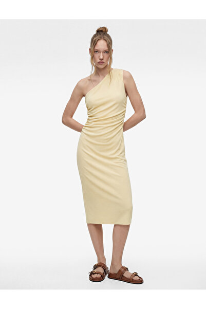 Koton Ασύμμετρο αμάνικο φόρεμα με γιακά και έναν ώμο