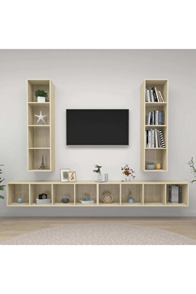 Concept Dulapuri TV montate pe perete, 4 buc., stejar sonoma, PAL
