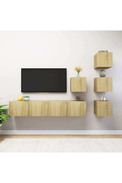 Concept Set de dulapuri TV, 6 piese, stejar sonoma, PAL