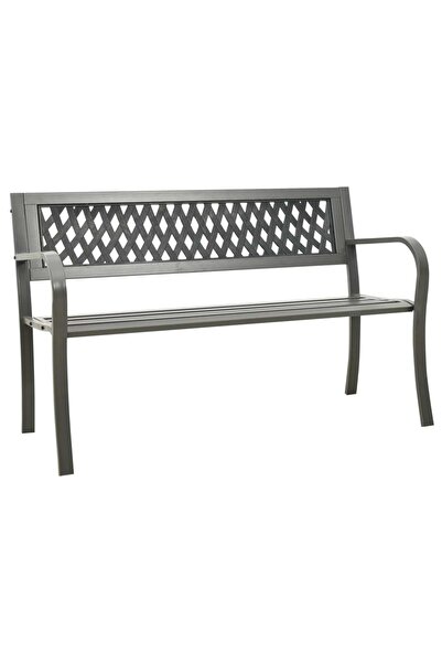 Concept Bancă de grădină, gri, 125 cm, oțel
