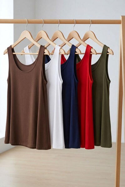 COTENCONCEPT 5 bucăți A croială Tricou sport cu basic bretele groase