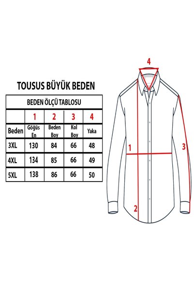 TOUSUS Big Size Red Striped Men's Shirt Btl-6126-Tss