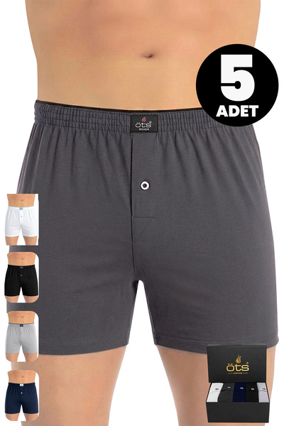 Öts Premium Σετ 5 Ανδρικά Μποξεράκια με Κουμπιά, Μονόχρωμο Ζέρσεϊ - Σε Συσκευ...