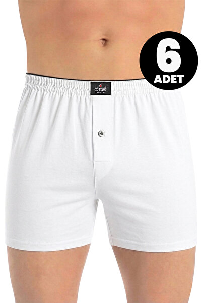 Öts Комплект от 6 броя мъжки боксерки с копчета, от еднослойна жарсе материя ...