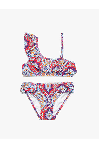Koton Μπικίνι 2 τεμαχίων ασύμμετρη κοπή με φρυγανισμένο έθνικ σχέδιο