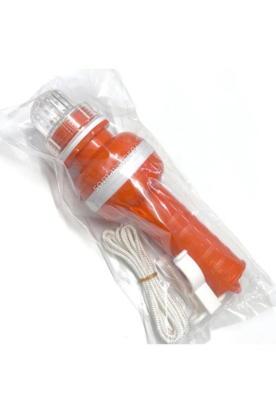 SomayStore Tekne Can Simidi Şamandırası, 2 Pilli Beyaz Çakarlı LED Işıklı Şam...