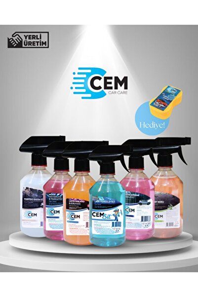 CEM CAR CARE Mega 6'lı Oto Bakım Seti Yıkama Süngeri Hediyeli