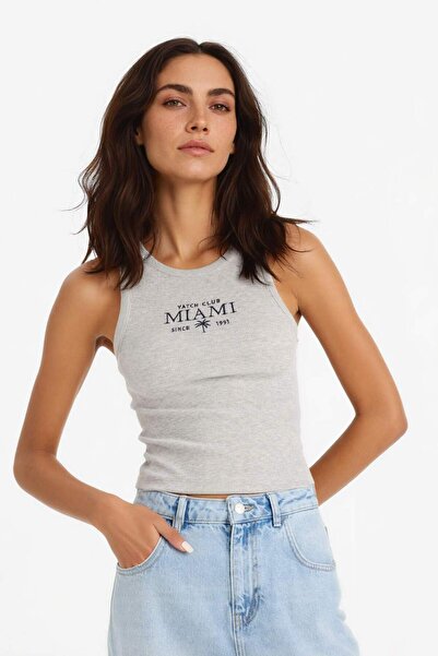 DeFacto Slim Fit, eng anliegendes, bedrucktes Camisole-Unterhemd mit Neckhold...