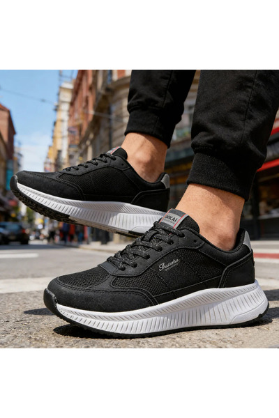 Tmall Pantofi sport bărbătești, din piele ecologică, B4060, Negru