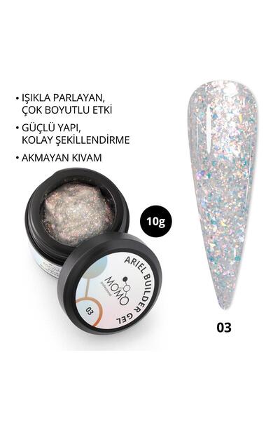 MOMO professional Ariel Builder Gel, Nail Art için Protez Tırnak Jeli No.03, ...