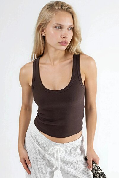 Hiccup BUSEM Αμάνικο Τοπ από Βαμβάκι Modal με λαιμόκοψη U