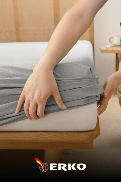 Erko Dört Mevsim 100% βαμβακερό χτενισμένο ελαστικό σεντόνι μονό κρεβάτι διπλ...