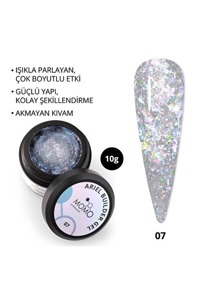 MOMO professional Ariel Builder Gel, Nail Art için Protez Tırnak Jeli No.07, ...