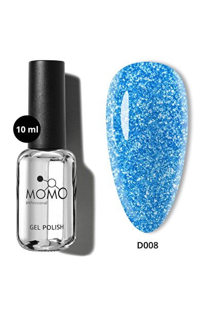 MOMO professional Disco Kalıcı Oje, D008, Mavi, Reflective Flash Gel Polish, ...