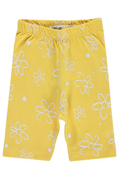 Civil Baby Çiçek Empirme Kapri 6-18 Ay Tayt - Sarı