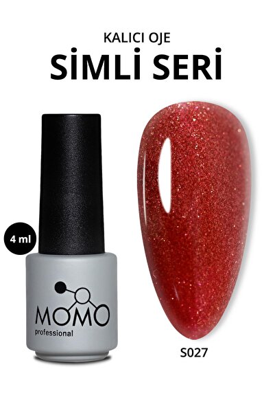 MOMO professional Kalıcı Oje S027, Yoğun Işıltılı Bordo Kırmızı, 4 ml, TPO- FREE