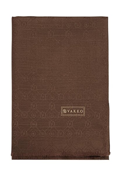 Vakko شال من الحرير القطني - هولوغرام جديد - كاكاو