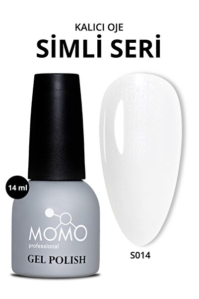 MOMO professional Kalıcı Oje S014, Simli Süt Beyazı, 14 ml