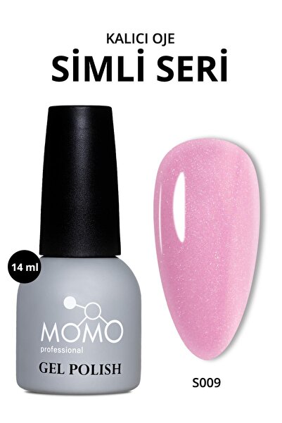 MOMO professional Kalıcı Oje S009, Simli Soğuk Pembe, 14 ml
