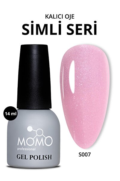 MOMO professional Kalıcı Oje S007, Simli Açık Pembe, 14 ml
