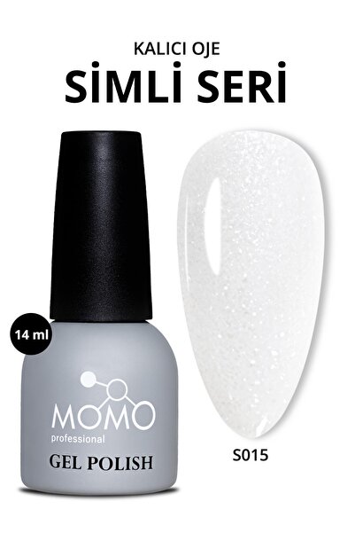 MOMO professional Kalıcı Oje S015, Simli Beyaz, 14 ml