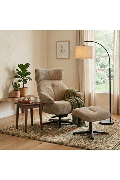 DEC33 Modern Leisure Chair with Footrest
