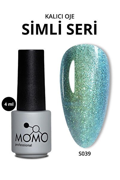 MOMO professional Kalıcı Oje S039, Yoğun Simli Açık Petrol Mavi, 4 ml
