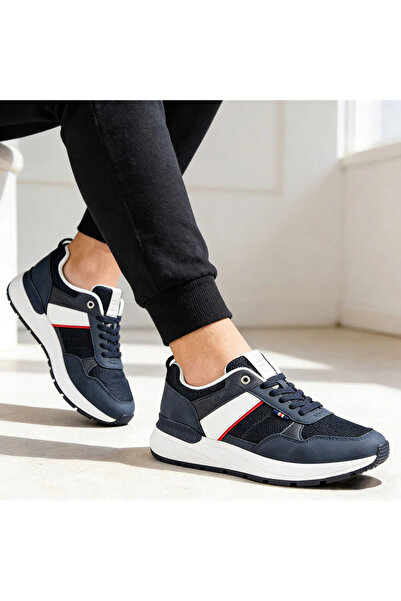 Tmall Pantofi sport bărbătești, cu inserții de plasă, B4055, albaștri