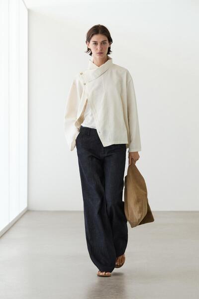 Massimo Dutti Keten geniş paça pantolon