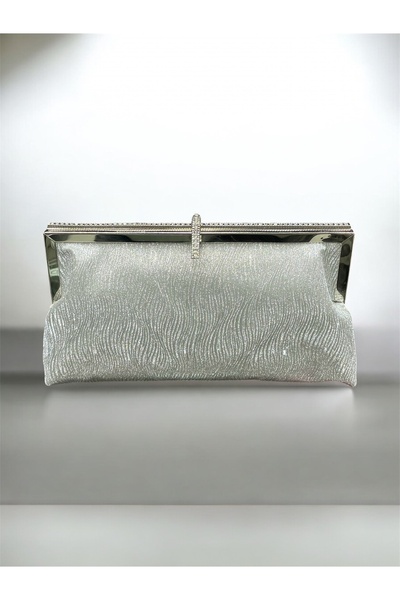 Busrabags Silver Patterned Stylish Evening Dress Bag