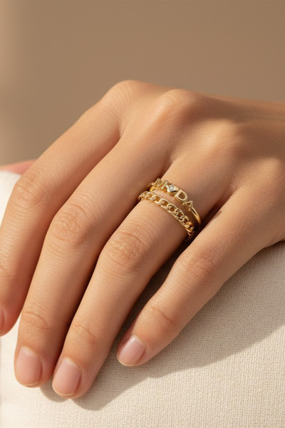 XUPING JEWELRY Stil Incisi /Xupıng Jewelry 14 Ayar Altın Kaplama, Halka Yüzük...