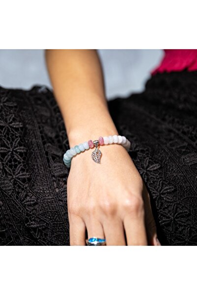 Ezera Mayra, γυναικείο βραχιόλι χειροποίητο από κρυστάλλους Μοργκανίτη με γού...