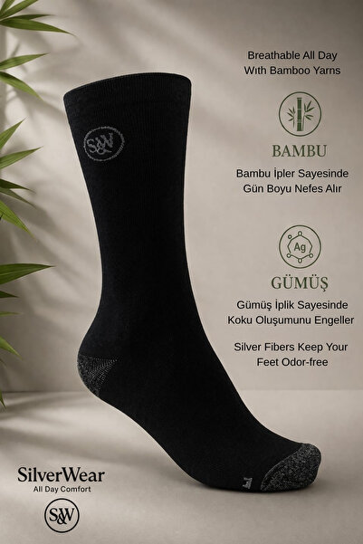 SilverWear Odor-Free Silver Thread B Bamboo Socks