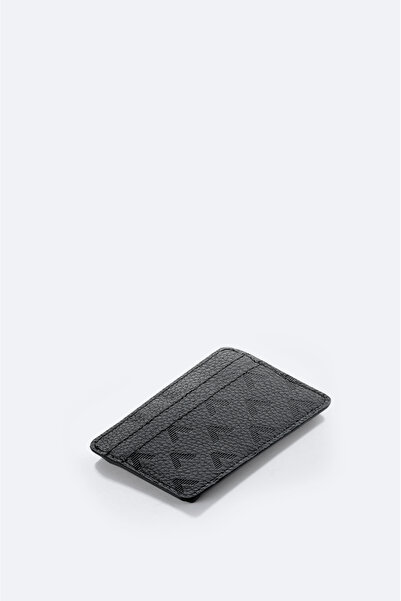 Avva Men's Black Leather Business Card Holder B009553