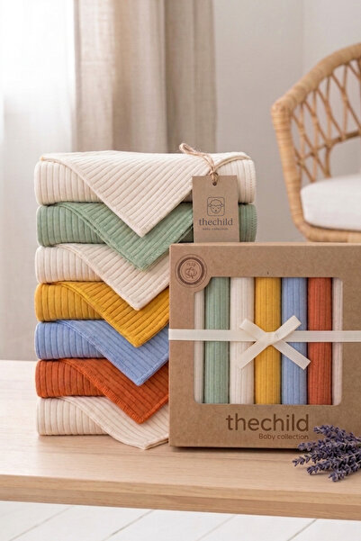 thechild baby collection 7'li %100 PAMUK 23x23 BEBEK AĞIZ MENDİLİ