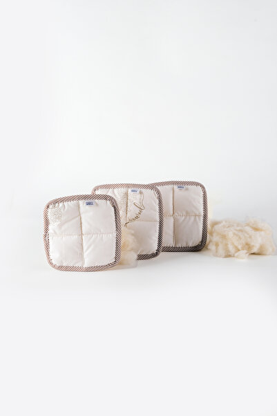 Woolly Well 3'lü %100 Doğal Merinos Koyun Yünü Dolgulu Medikal Yastık 15x15 cm