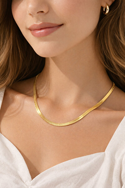 LooRen Butik Italian Ezme Gold Chain Necklace – Shiny and Stylish Design Lrn042