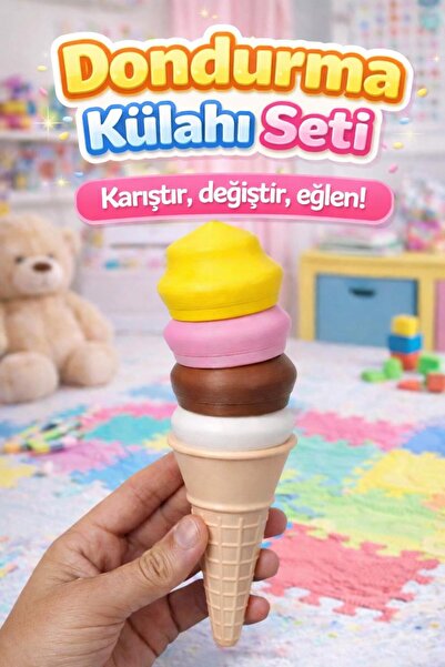 YAHO OYUNCAĞIN DOĞAL HALİ Oyuncak Dondurma (1 külah 4 top dondurma)