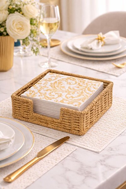 NEWNOW Θήκη χαρτοπετσέτας Rattan Square - Organizer Shoes