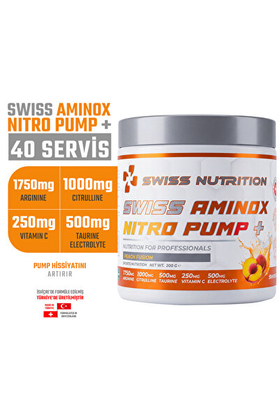 Swiss Nutrition Swiss Aminox Nitro Pump+| Peach Fusion| 200g 40 servis | Amin...