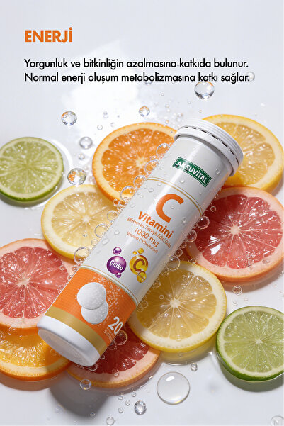 Aksu Vital C Vitamini Çinko 1000mg 20 Efervesan Tablet
