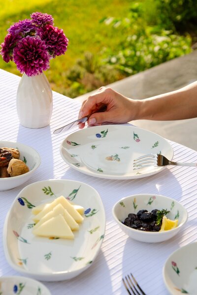 Le murano Floral 14 Parça 6 Kişilik Kahvaltı Takımı