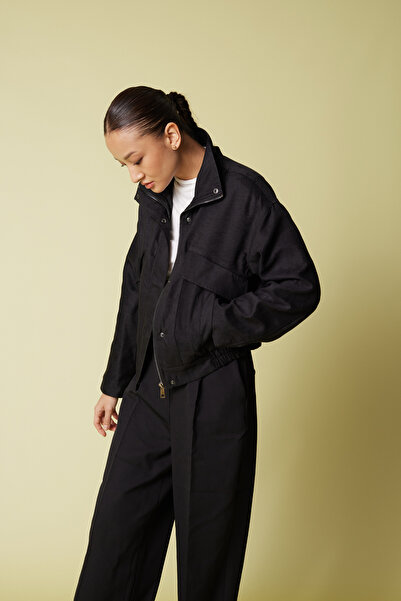 Nisan Μπουφάν μπόμπερ σουέντ με όρθιο γιακά