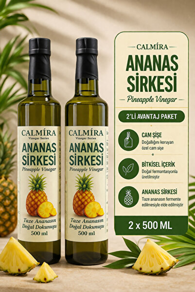 CALMİRA Ananas Sirkesi / Fermantasyon Pineapple Vinegar 500 Ml X 2 Adet