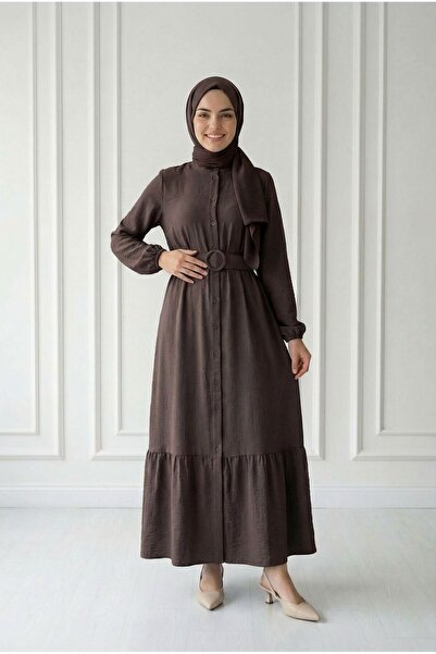 BENAHOLL Φόρεμα Miressa με κουμπιά και ζώνη σε χρώμα φράουλας-PE620 Καφέ