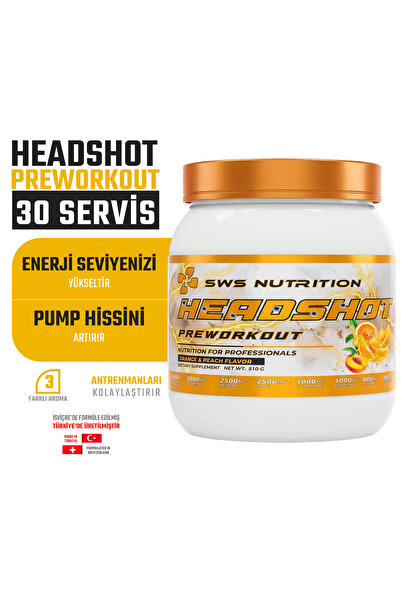 Swiss Nutrition PreWorkout Headshot Portakal Şeftali 510 gr 30 Servis Pre wor...