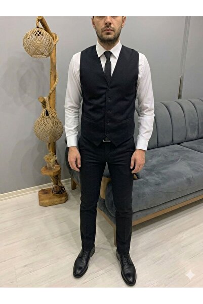BENESSE Slim Fit Blazer Tek Yelek